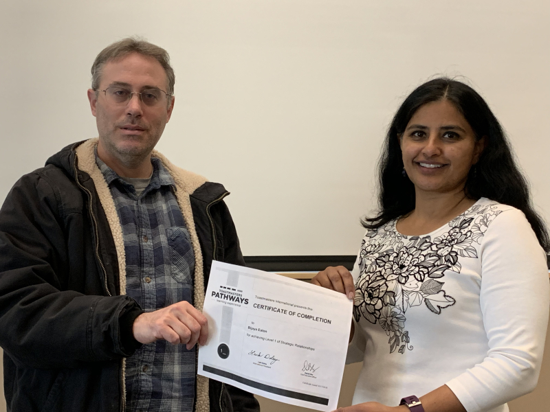 Bijaya Eaton receiving award